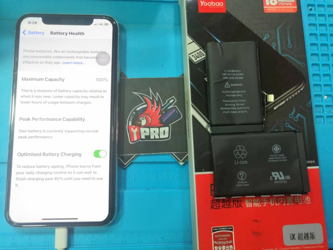 tukar battery iphone x