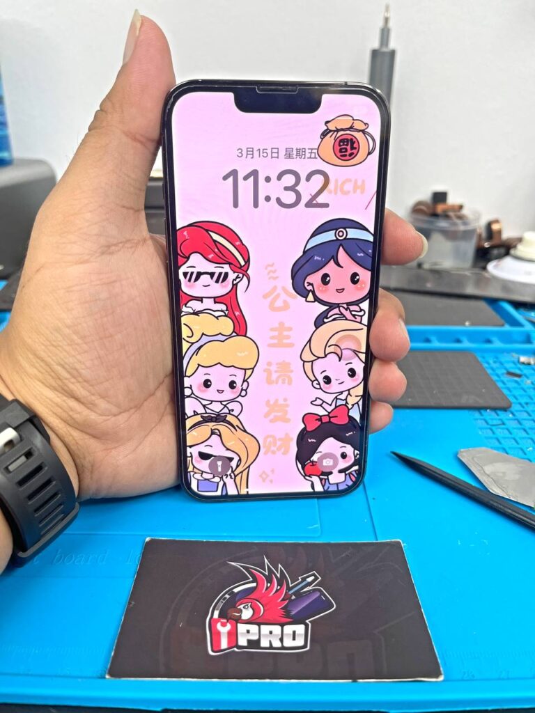 Selepas repair iphone skrin hijau